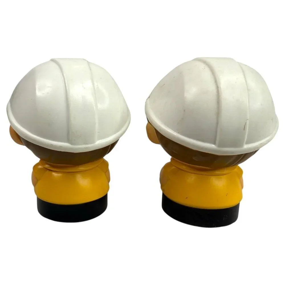 2 Mega Bloks Block Cat Construction Crew Worker Men Caterpillar Hard Hat Buddies